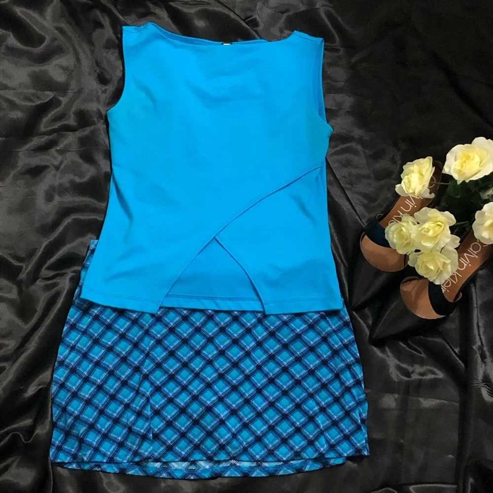 Forever 21 blue top w/belly button cut out Size L —#086 - Picture 4 of 13